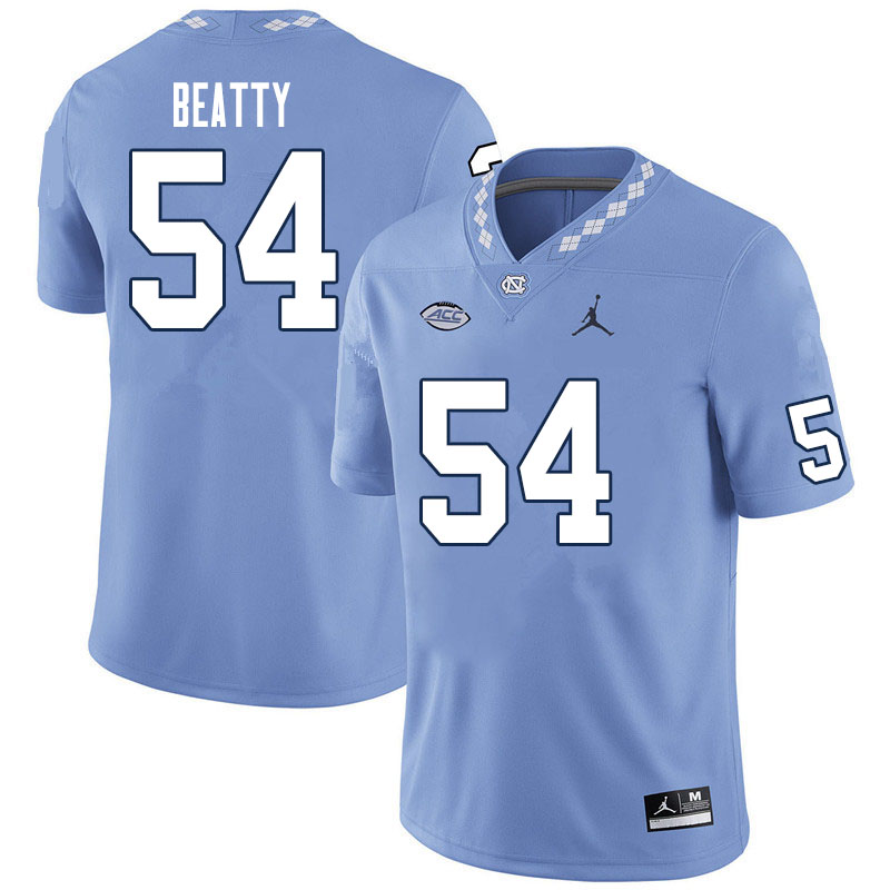 Men #54 A.J. Beatty North Carolina Tar Heels College Football Jerseys Sale-Carolina Blue